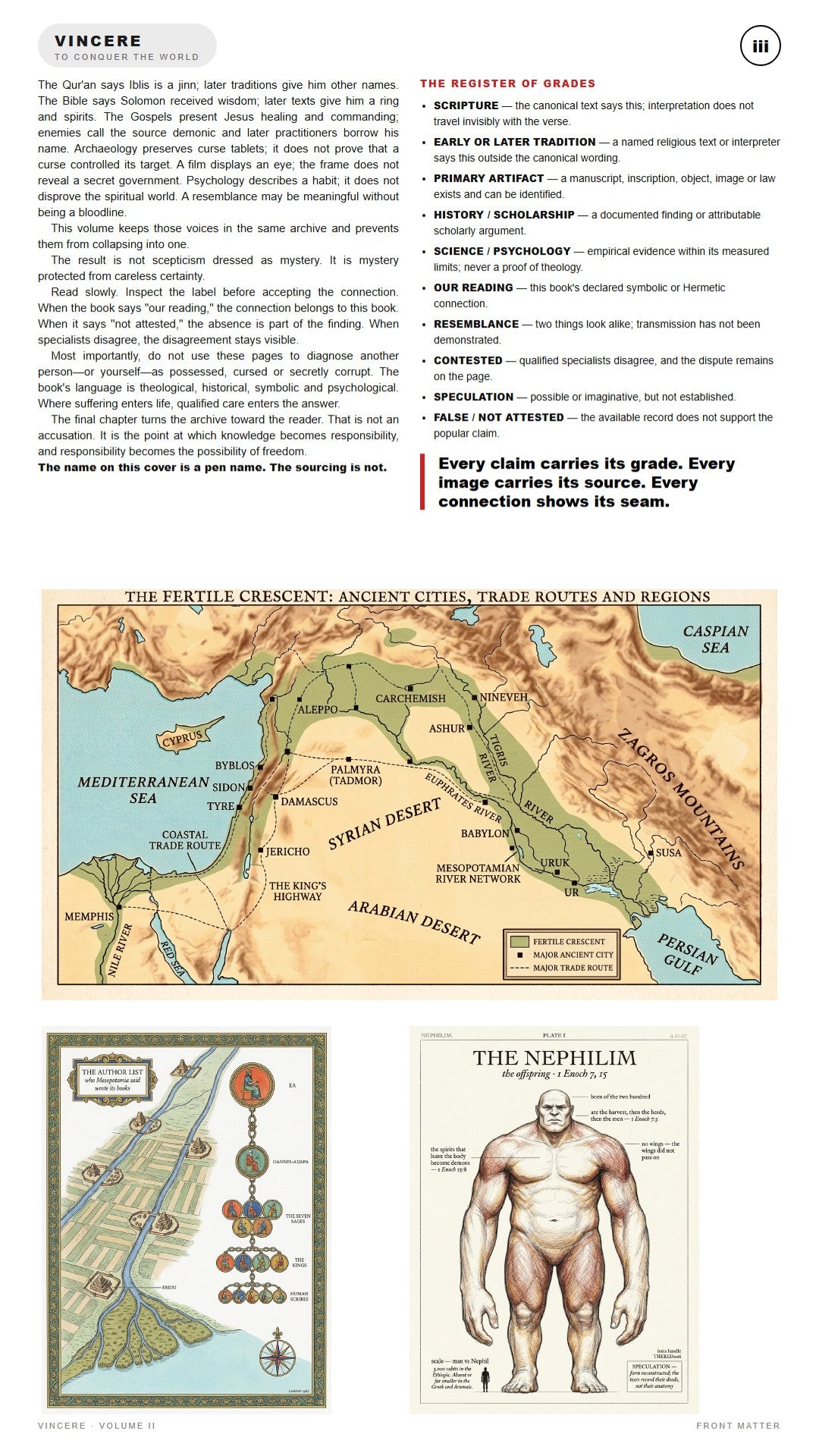 The First Catalogue, an interior page from VINCERE II